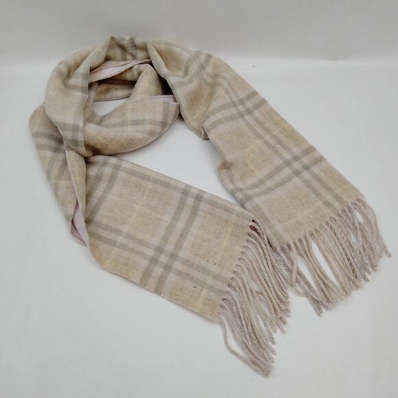 Burberrys Scarf Beiges Cashmere 100% mon-375-091125 - Picture 3 of 9